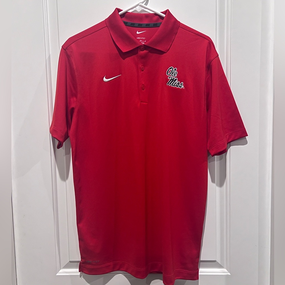 Nike Men's Polo Shirt in Red with Ole Miss Logo